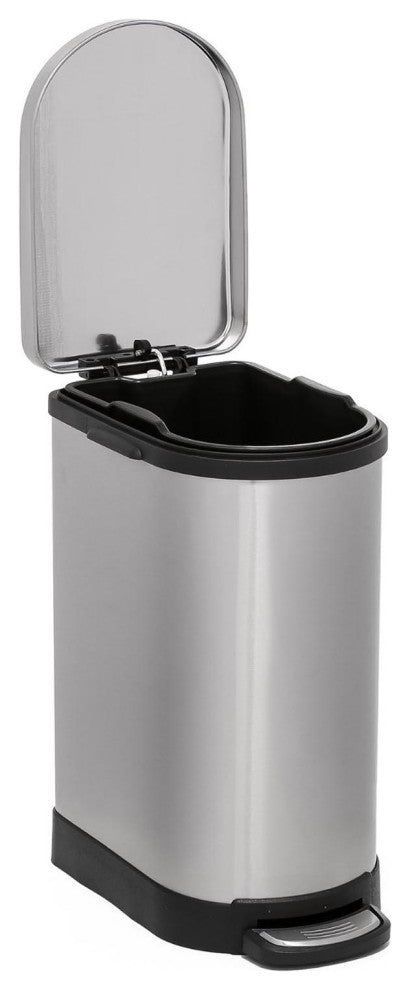 Heim Concept Step Trash Can With Slow Down Close, 2.6-Gallon, Stainless Steel
