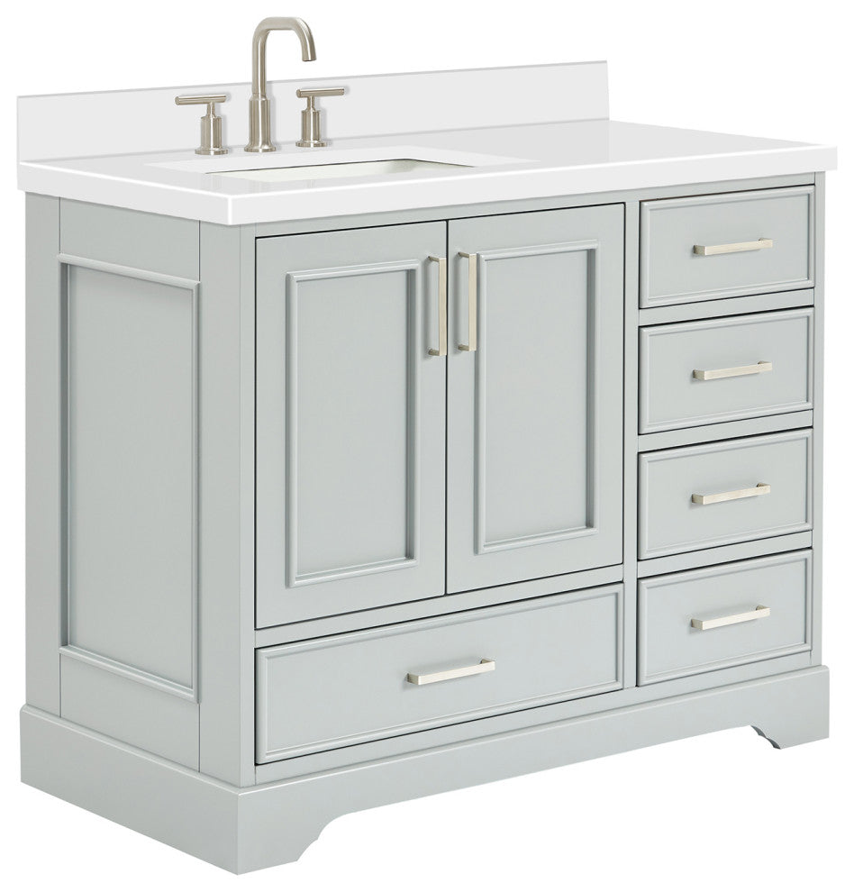 Ariel Stafford 43" Single Left Offset Rectangle Sink Bathroom Vanity