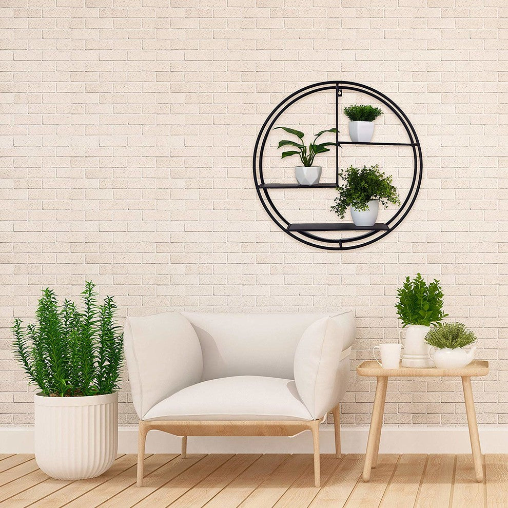 Round Floating Wall Shelf 21.5 Inches Diameter