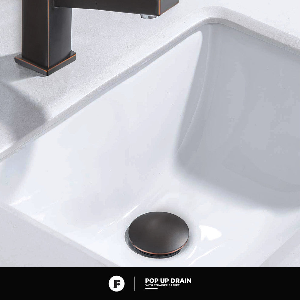 Fine Fixtures Modern Single Hole Bathroom Sink Faucet with Pop-up Drain