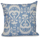 Ikat , Geometric Outdoor Pillow, Blue, 18"x18"