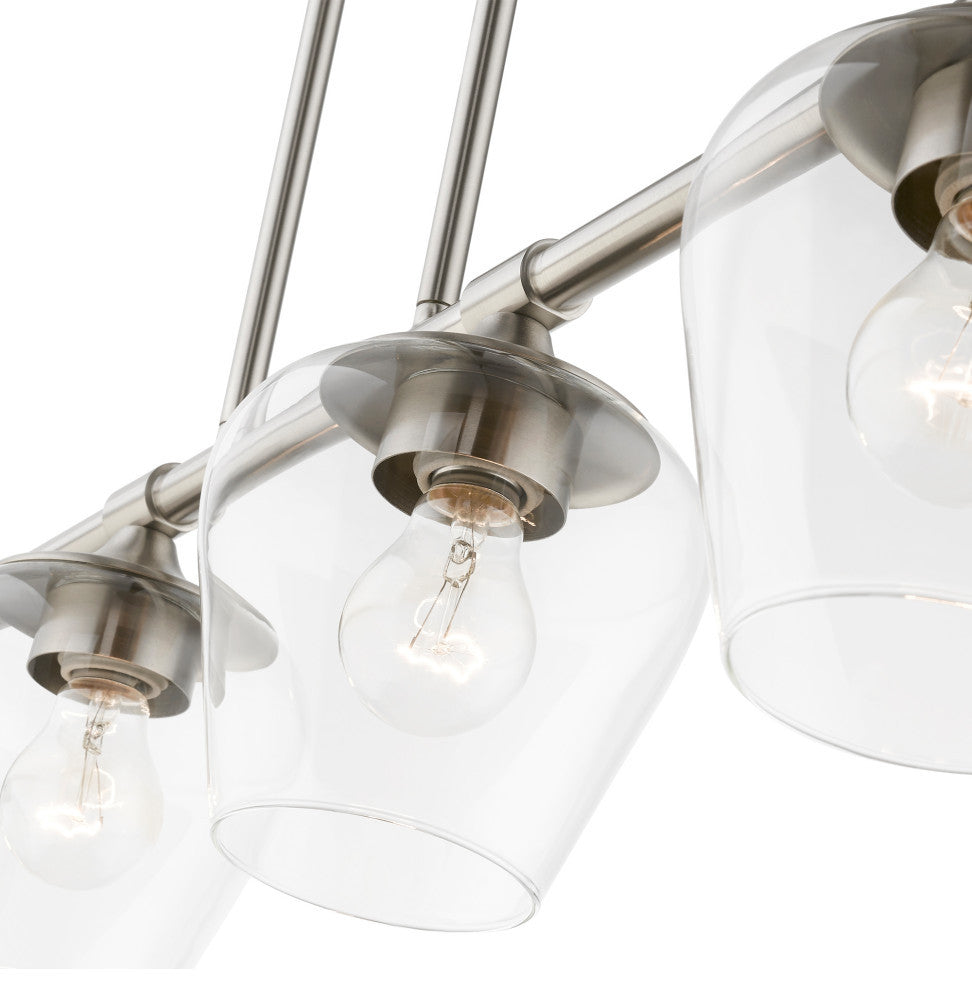 Willow 4 Light Brushed Nickel Linear Chandelier