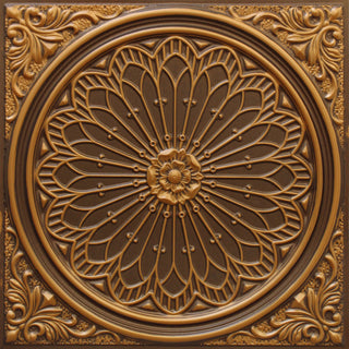 Antique Gold 3D Ceiling Panels, 2'x2', 200 Sq Ft, Pack of 50