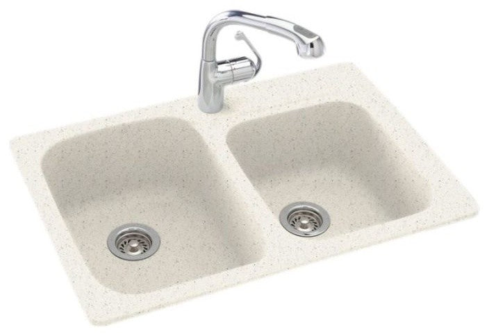 Swan 33x22x9 Solid Surface Kitchen Sink, 1-Hole, Tahiti Matrix