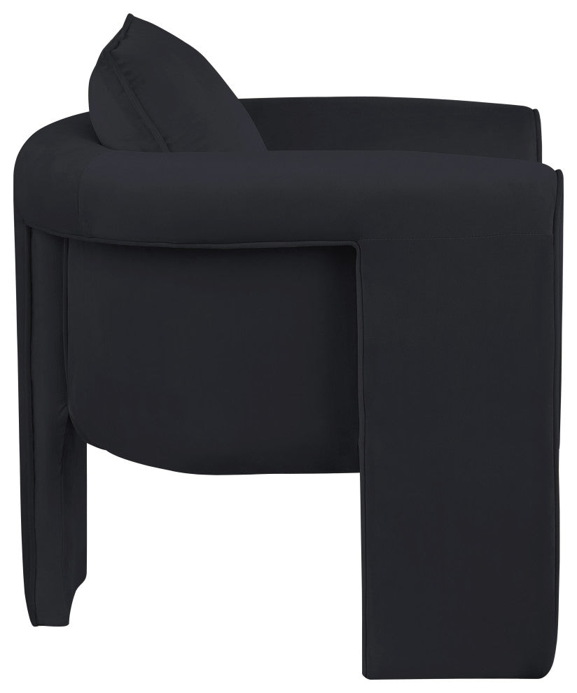 Sloan Velvet Accent Chair, Black