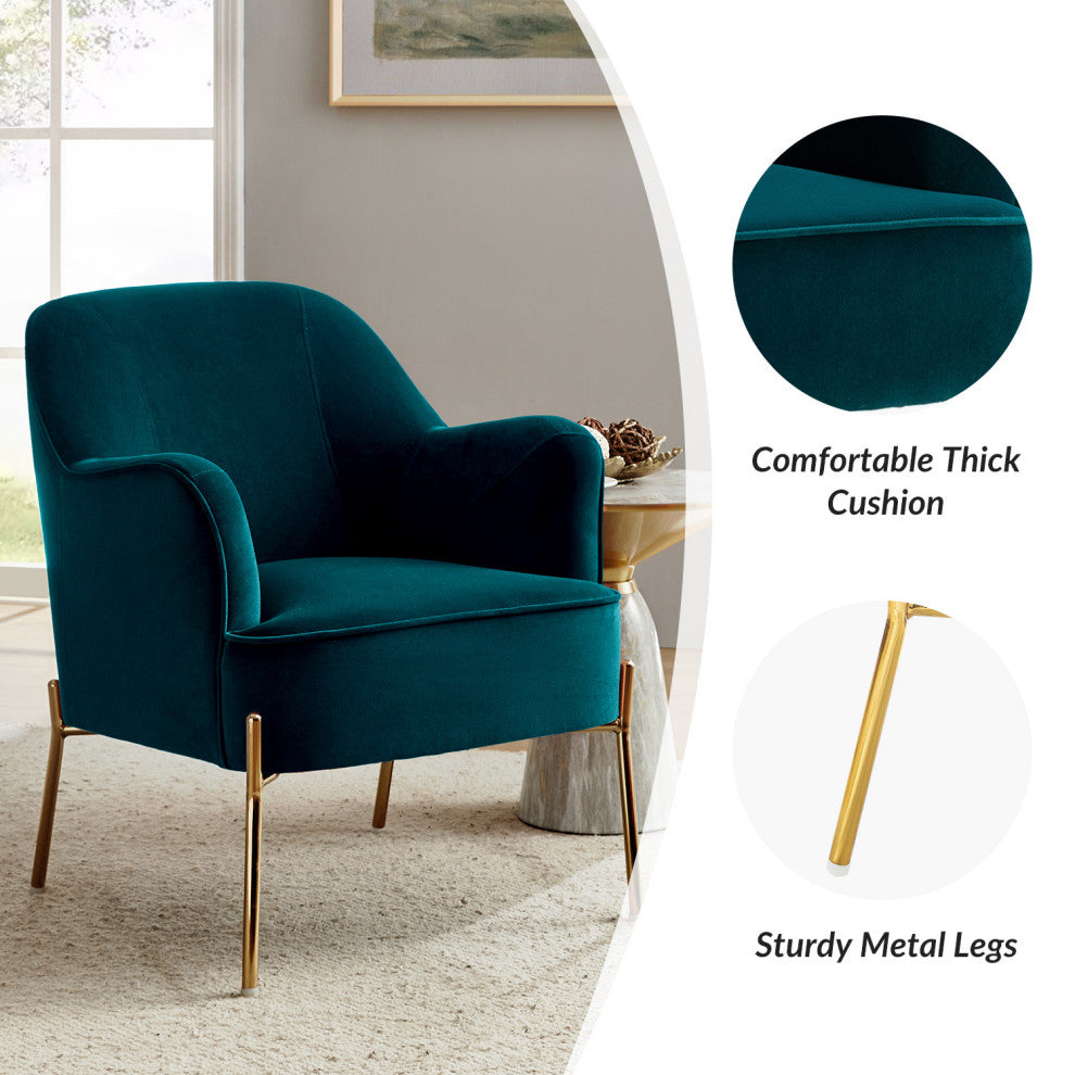 Nora Fabric Accent Chair, Teal