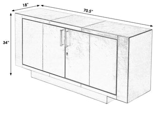 Francois Leather 70.5" Buffet Sideboard, Gold