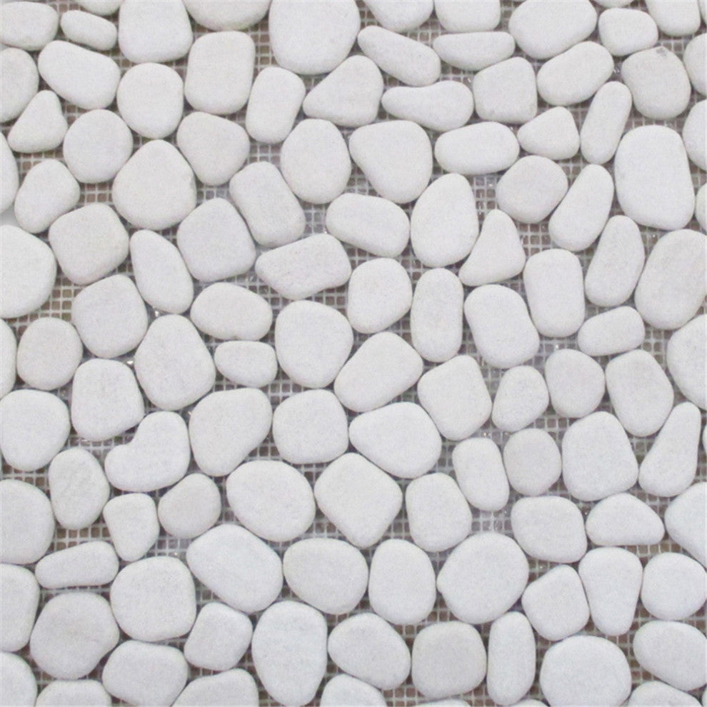 Tumbled Limestone Pebble Golden Beach Moleanos Beige NonSlip Tile, 1 sheet