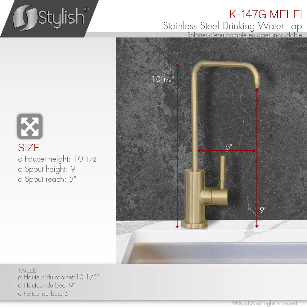 STYLISH Single Handle Stainless Steel Drinking Water Kitchen Faucet