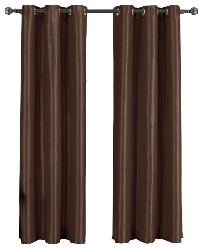 Single Soho Grommet Thermal insulated Blackout Panel, Chocolate, 42"x63"