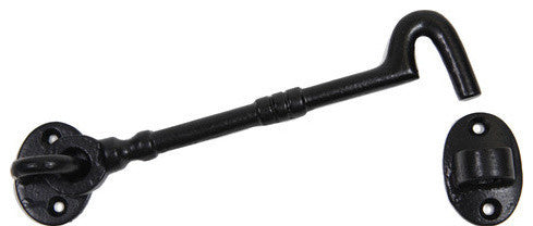 Antique Cabin Hooks, Black, 6"