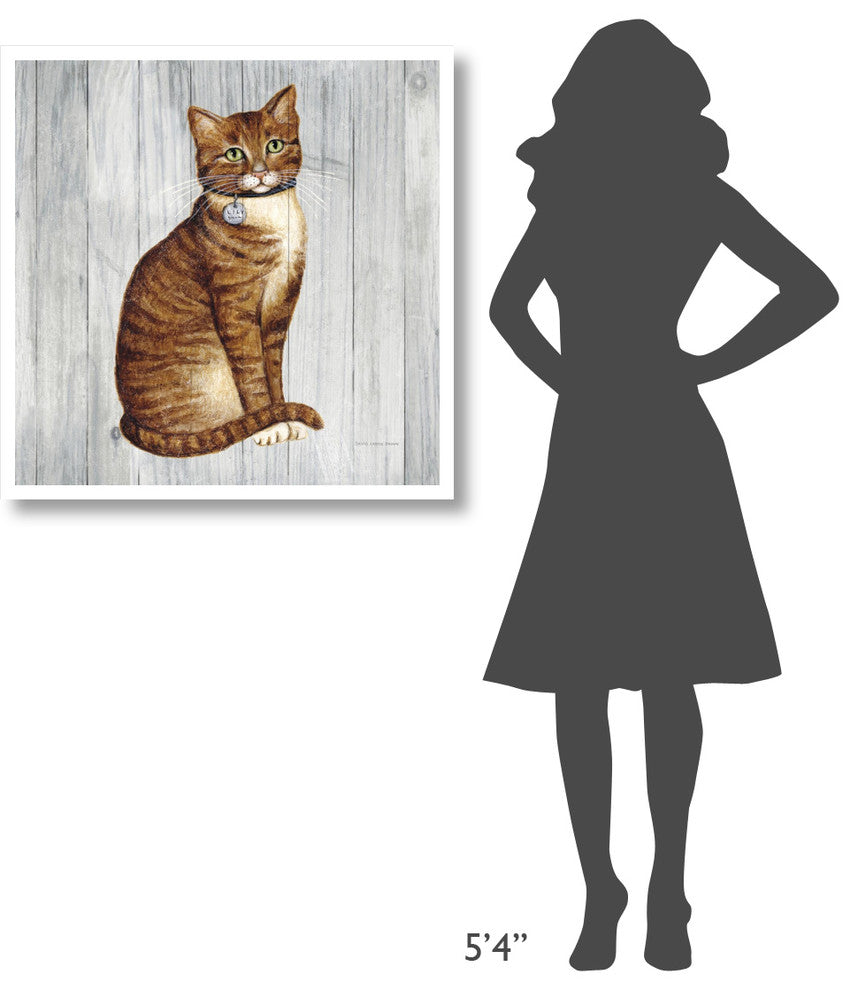 "Country Kitty IV on Wood" Digital Paper Print by David Carter Brown, 32"x32"