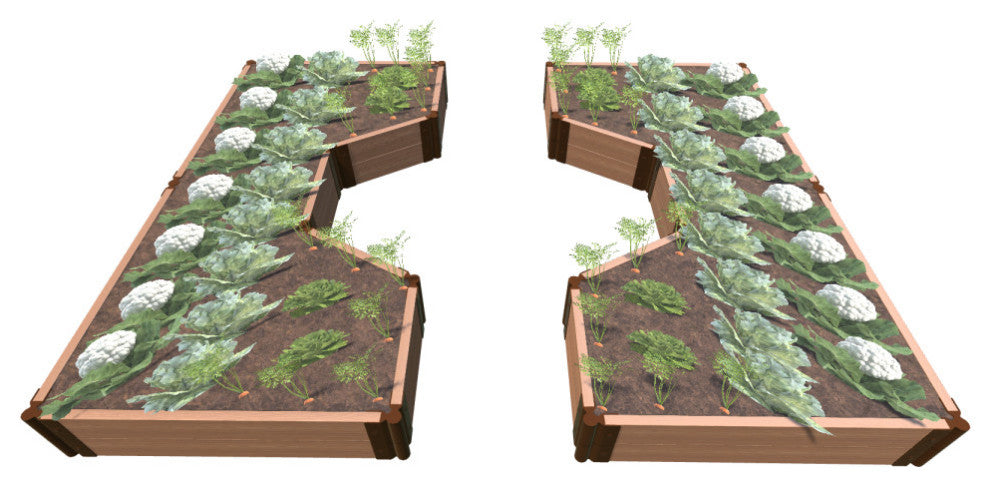 Classic Sienna Walk-Through Hexagon Center Path' 8'x10'x11" Raised Garden