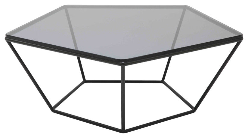 HomeRoots 12" Metal and Glass Coffee Table