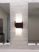 Acuo LED Wall Sconce, Brushed Aluminum, Frosted, Dark Stained Walnut