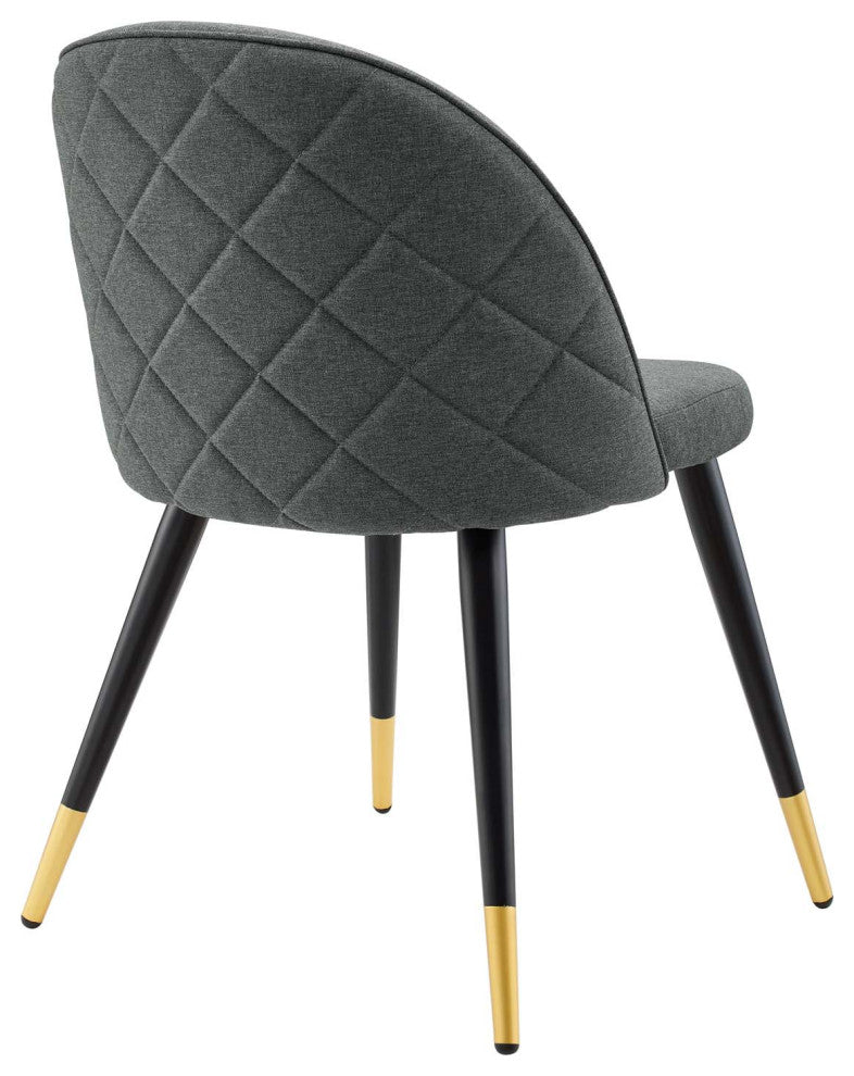 Cordial Upholstered Fabric Dining Chairs Set of 2, Gray