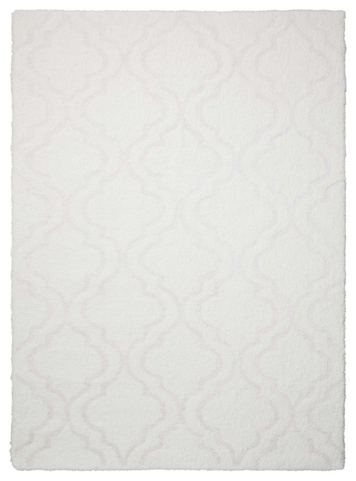 Kathy Ireland Light and Airy White Shag Area Rug By Nourison, 5'x7'