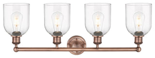 Edison-Bella 4-Light 33" Bath Vanity Light, Antique Copper, Clear