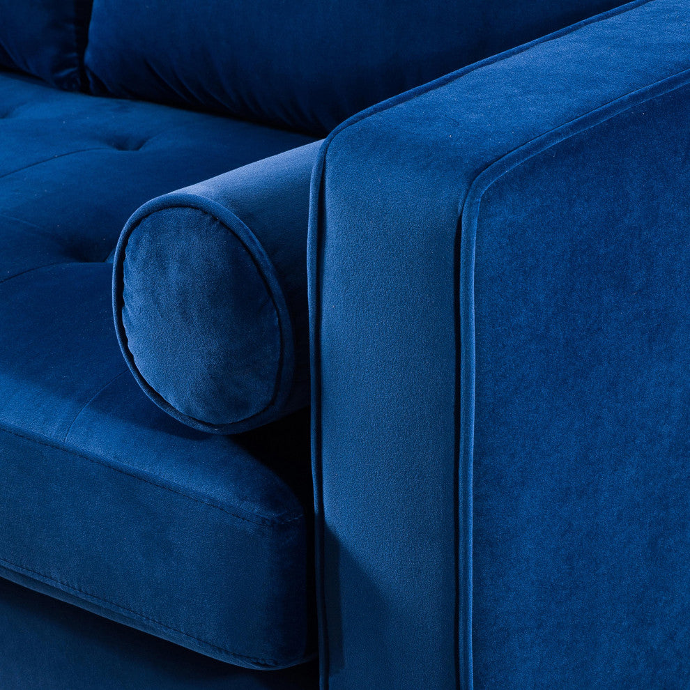 Como Navy Velvet Sectional LAF - Navy