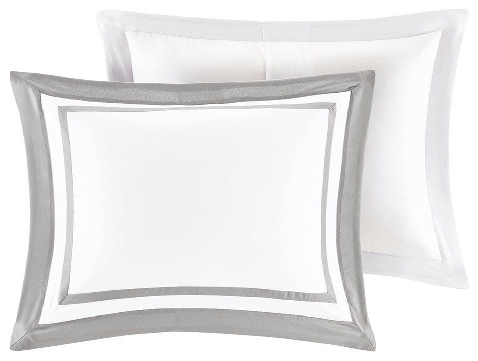 Madison Park Heritage 8 Piece Comforter and Quilt Set Collection, Grey