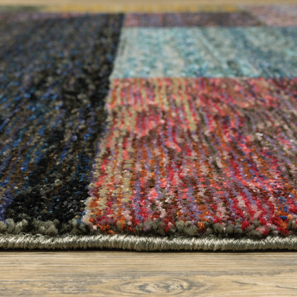 Sadie Mottled Geometric Multi-colored Area Rug, Multi-Colored, 10'x13'2"