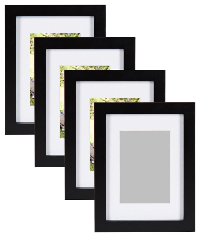 Gallery Wood Picture Frame, Set of 4, Black, 11"x14"