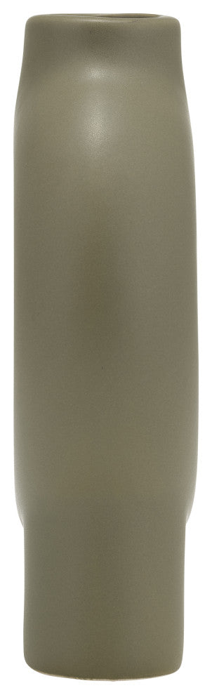 Ceramic 7", Donut Footed Vase, Olive