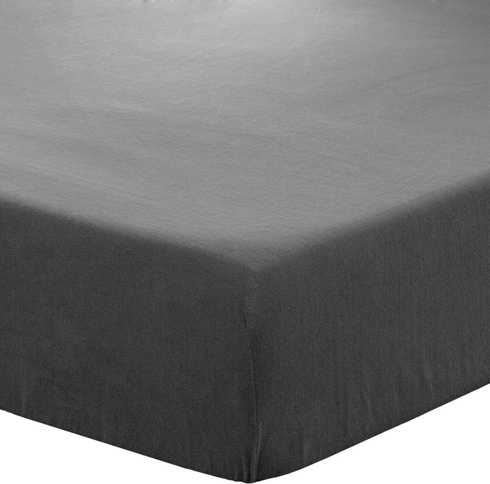 Bare Home Fleece Fitted Bottom Sheet Multi-Pack, Gray, Twin Xl, Set of 2
