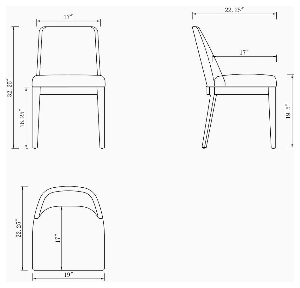 Manhattan Comfort Gansevoort Dining Chairs, Light Gray, Set of 2