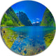 Panoramic View Of Norwegian Fjord, Landscape Round Metal Wall Art, 23"