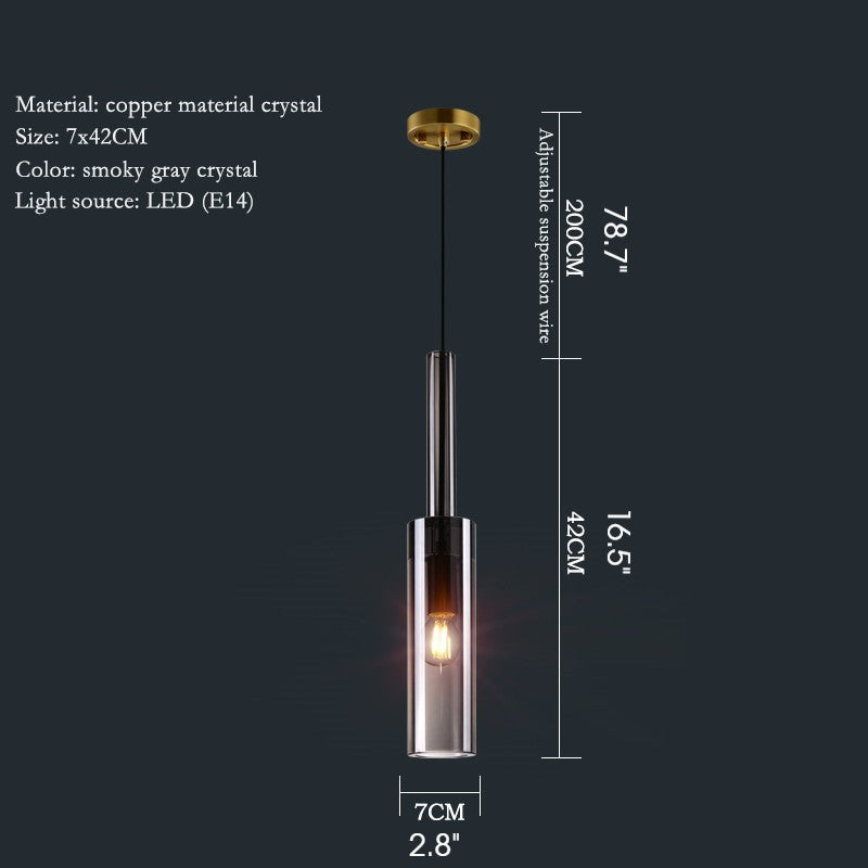 MIRODEMIÂ® Spotorno | Modern Copper Crystal Pendant Lights, Warm Light