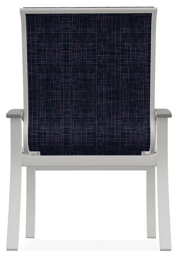 Belle Isle Sling Outdoor Dining Chair, Moments Navy/Snow
