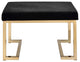 24" Black Polyester and Gold Ottoman