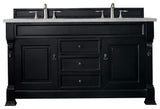 Brookfield 60" Double Vanity, Antique Black w/ 3 CM Eternal Serena Quartz Top