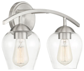 2-Light Bathroom Vanity Light, Matte Black, Brushed Nickel