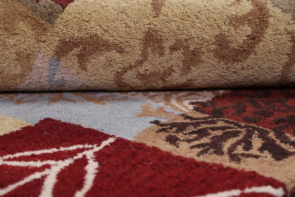 Oushak Hand Tufted Patchwork Oriental Area Rug, Multi, 3x5'