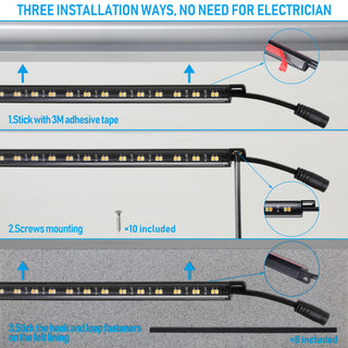 12" Linkable Light Bars, Safe Light Kit for Under Cabinet