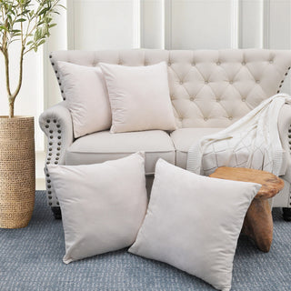 Supersoft Throw Pillow Cover 4 Piece Set, Ivory