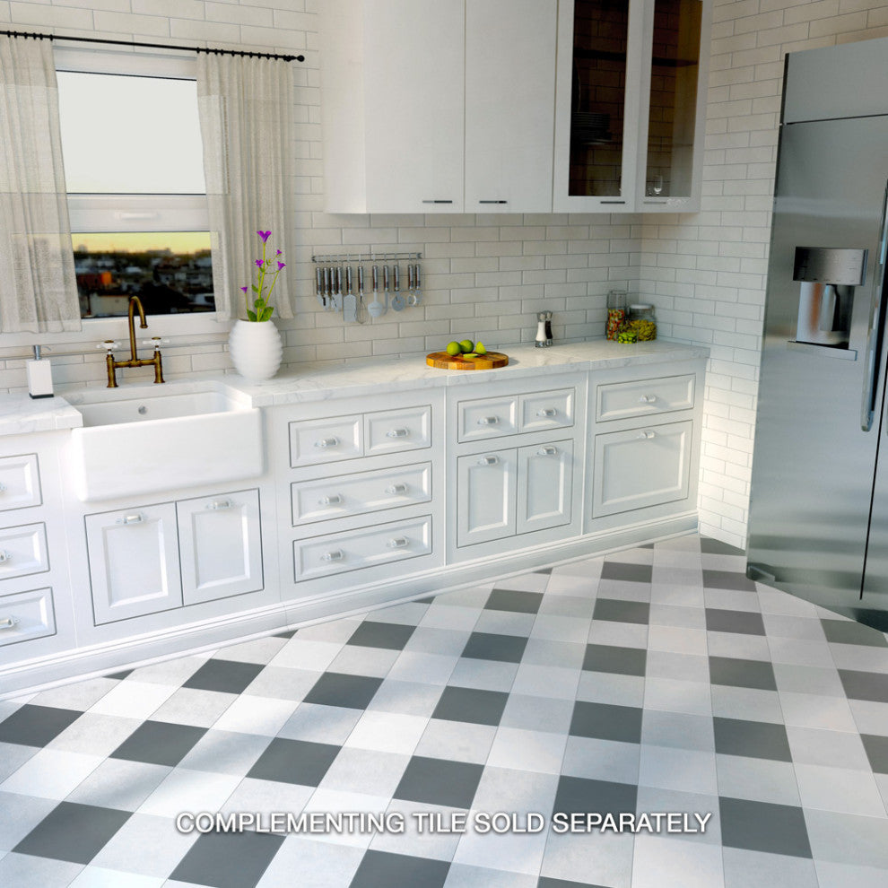 Twenties Ceramic Floor and Wall Tile, Plain Gray