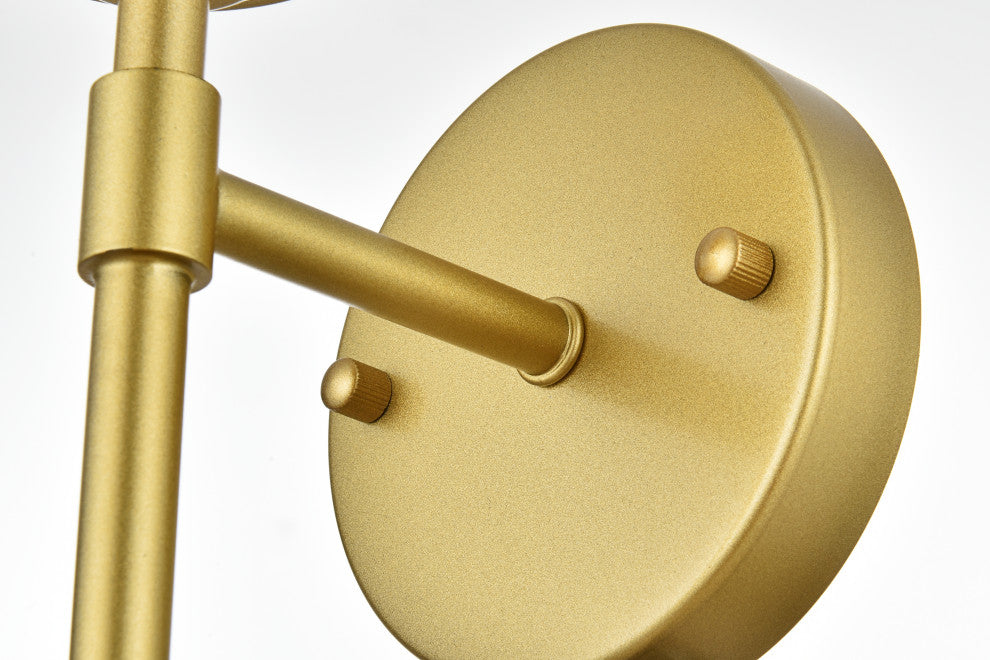 1 Light Brass And Clear Bath Sconce