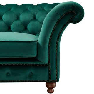 Peyton Sloped Arm Chesterfield Sofa Green Velvet