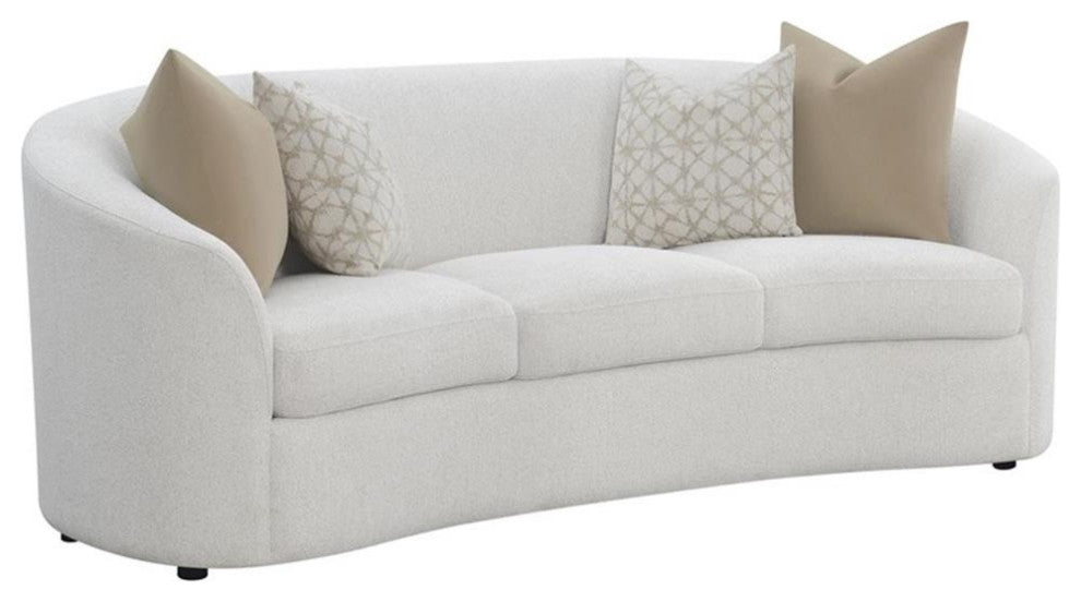 Coaster Rainn 2-piece Modern Fabric Upholstered Tight Back Living Room Set Latte