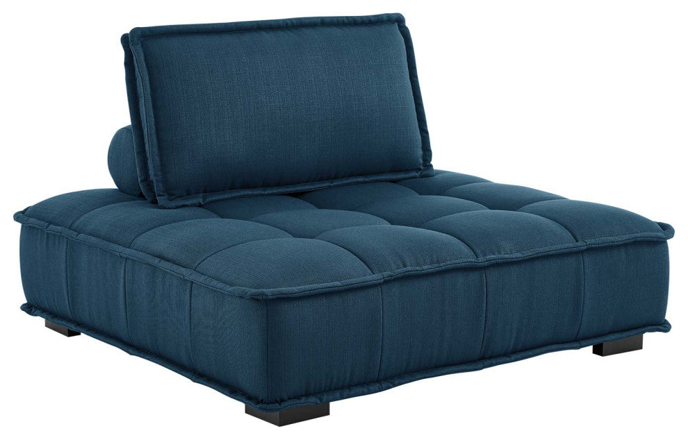 Saunter Tufted Fabric Fabric 5-Piece Sectional Sofa Azure