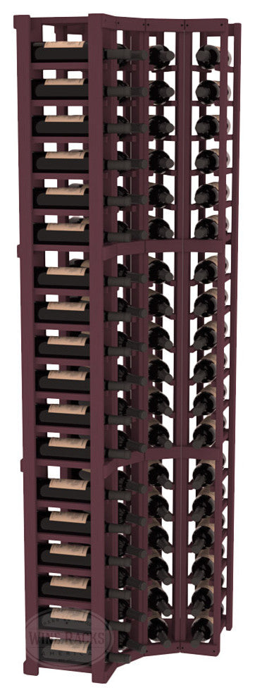 4 Column Wine Cellar Corner Kit, Pine, Burgundy Stain