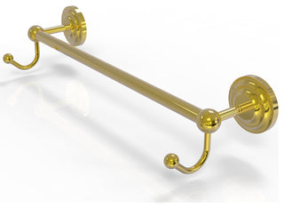 Prestige Que New 24" Towel Bar with Integrated Hooks, Polished Brass