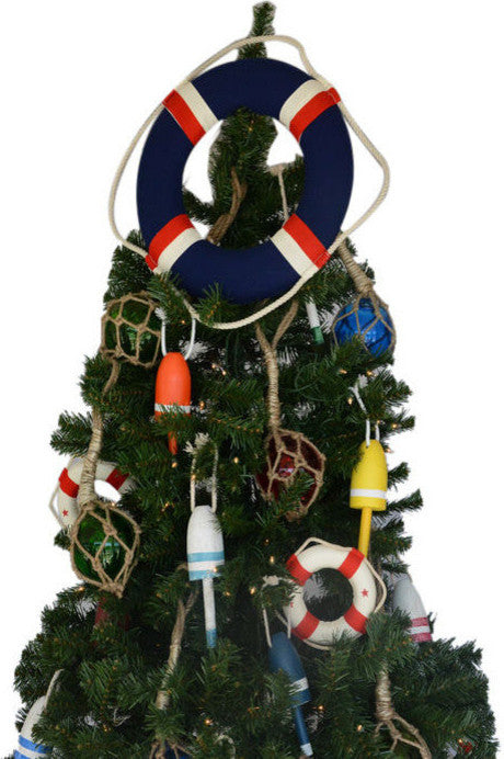 Blue Jacket Lifering Christmas Tree Topper Decoration