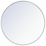 Elegant Decor Eternity 48" Round Metal Frame Mirror in Silver