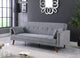 Evelina Convertible Sleeper Sofa With Pillows, Gray