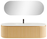 Eviva Haven 64" Oak Wallmount Vanity With White Solid Surface Integrated Top