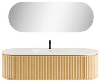 Eviva Haven 64" Oak Wallmount Vanity With White Solid Surface Integrated Top